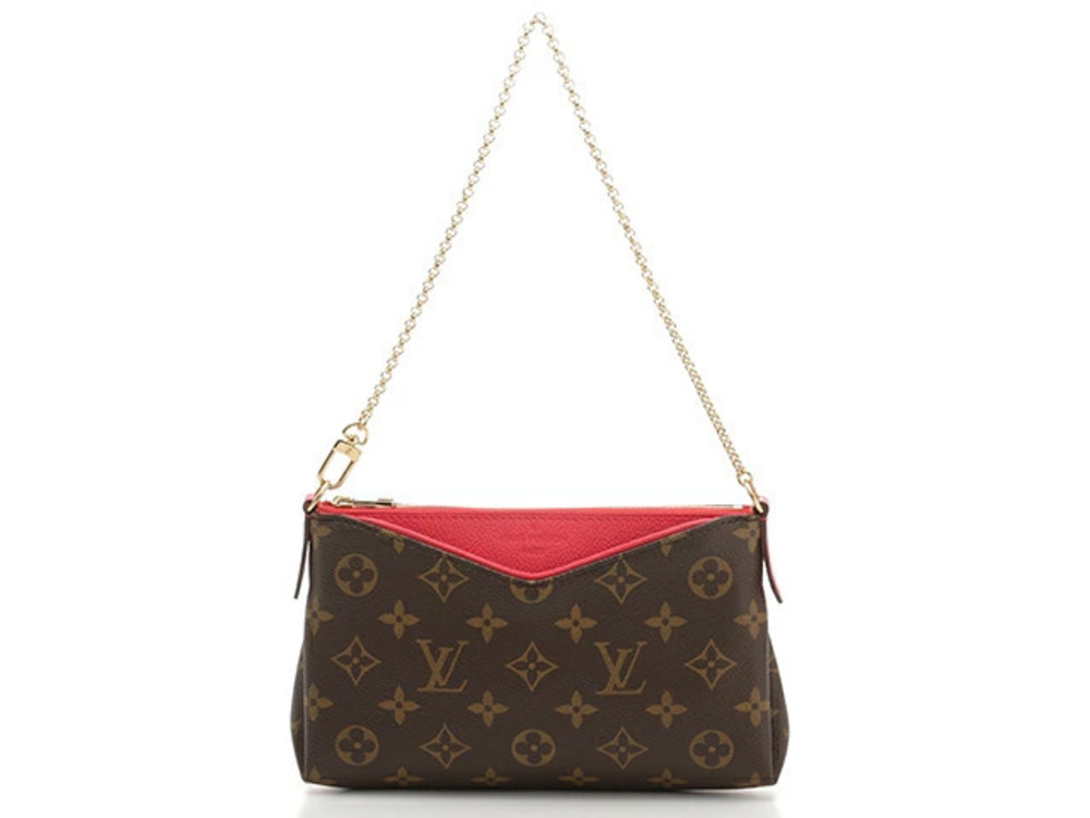 LOUIS VUITTON Pallas Clutch Shoulder Bag Monogram Poppy Petal